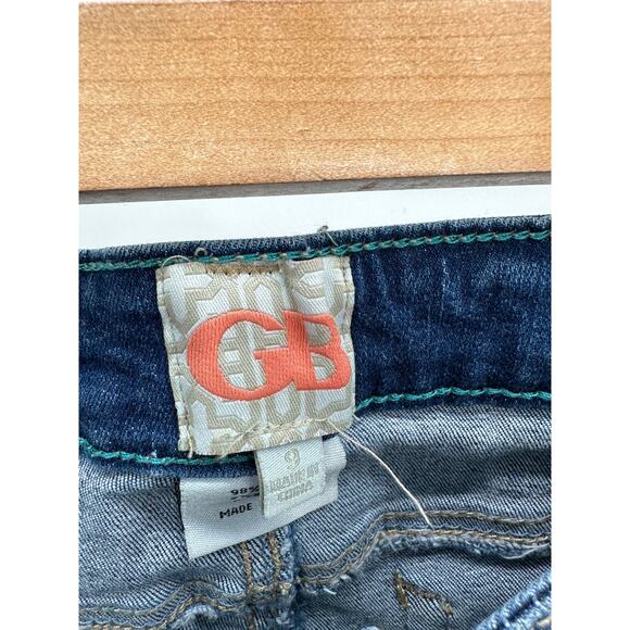 GB Womens Denim Fringe Hem Skinny Jeans Size 9 Festival Mid Rise Cropped Boho - Picture 6 of 9
